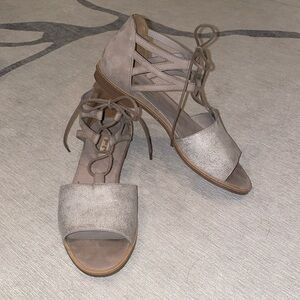 Paul Green tie ankle Pewter gladiator sandal